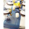 imageDII PVC Tabletop Collection Woven IndoorOutdoor Round Placemat Set 1375quot Nautical Blue 6 PieceNautical Blue