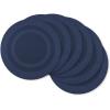 imageDII PVC Tabletop Collection Woven IndoorOutdoor Round Placemat Set 1375quot Nautical Blue 6 PieceNautical Blue