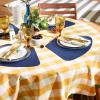imageDII PVC Tabletop Collection Woven IndoorOutdoor Round Placemat Set 1375quot Nautical Blue 6 PieceNautical Blue