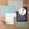 imageDII PVC Tabletop Collection Woven IndoorOutdoor Round Placemat Set 1375quot Nautical Blue 6 PieceSage Green