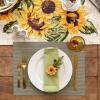imageDII PVC Tabletop Collection Woven IndoorOutdoor Round Placemat Set 1375quot Nautical Blue 6 PieceSage Green