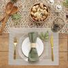 imageDII PVC Tabletop Collection Woven IndoorOutdoor Round Placemat Set 1375quot Nautical Blue 6 PieceStone