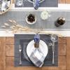 imageDII PVC Tabletop Collection Woven IndoorOutdoor Round Placemat Set 1375quot Nautical Blue 6 PieceStonewash Blue