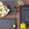 imageDII PVC Tabletop Collection Woven IndoorOutdoor Round Placemat Set 1375quot Nautical Blue 6 PieceStonewash Blue
