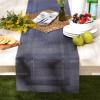 imageDII PVC Tabletop Collection Woven IndoorOutdoor Round Placemat Set 1375quot Nautical Blue 6 PieceStonewash Blue