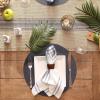 imageDII PVC Tabletop Collection Woven IndoorOutdoor Round Placemat Set 1375quot Nautical Blue 6 PieceStonewash Blue