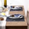 imageDII PVC Tabletop Collection Woven IndoorOutdoor Round Placemat Set 1375quot Nautical Blue 6 PieceStonewash Blue