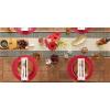 imageDII PVC Tabletop Collection Woven IndoorOutdoor Round Placemat Set 1375quot Nautical Blue 6 PieceTango Red