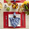 imageDII PVC Tabletop Collection Woven IndoorOutdoor Round Placemat Set 1375quot Nautical Blue 6 PieceTango Red