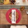 imageDII PVC Tabletop Collection Woven IndoorOutdoor Round Placemat Set 1375quot Nautical Blue 6 PieceTango Red