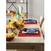 imageDII PVC Tabletop Collection Woven IndoorOutdoor Round Placemat Set 1375quot Nautical Blue 6 PieceTango Red