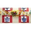 imageDII PVC Tabletop Collection Woven IndoorOutdoor Round Placemat Set 1375quot Nautical Blue 6 PieceTango Red