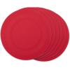 imageDII PVC Tabletop Collection Woven IndoorOutdoor Round Placemat Set 1375quot Nautical Blue 6 PieceTango Red