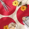 imageDII PVC Tabletop Collection Woven IndoorOutdoor Round Placemat Set 1375quot Nautical Blue 6 PieceTango Red