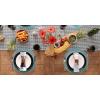 imageDII PVC Tabletop Collection Woven IndoorOutdoor Round Placemat Set 1375quot Nautical Blue 6 PieceTeal