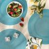 imageDII PVC Tabletop Collection Woven IndoorOutdoor Round Placemat Set 1375quot Nautical Blue 6 PieceTeal