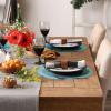 imageDII PVC Tabletop Collection Woven IndoorOutdoor Round Placemat Set 1375quot Nautical Blue 6 PieceTeal