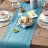 imageDII PVC Tabletop Collection Woven IndoorOutdoor Round Placemat Set 1375quot Nautical Blue 6 PieceTeal