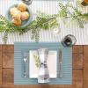 imageDII PVC Tabletop Collection Woven IndoorOutdoor Round Placemat Set 1375quot Nautical Blue 6 PieceTeal