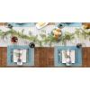 imageDII PVC Tabletop Collection Woven IndoorOutdoor Round Placemat Set 1375quot Nautical Blue 6 PieceTeal
