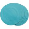 imageDII PVC Tabletop Collection Woven IndoorOutdoor Round Placemat Set 1375quot Nautical Blue 6 PieceTeal