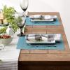 imageDII PVC Tabletop Collection Woven IndoorOutdoor Round Placemat Set 1375quot Nautical Blue 6 PieceTeal
