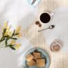 imageDII PVC Tabletop Collection Woven IndoorOutdoor Round Placemat Set 1375quot Nautical Blue 6 PieceWhite