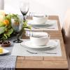 imageDII PVC Tabletop Collection Woven IndoorOutdoor Round Placemat Set 1375quot Nautical Blue 6 PieceWhite