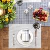 imageDII PVC Tabletop Collection Woven IndoorOutdoor Round Placemat Set 1375quot Nautical Blue 6 PieceWhite