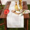 imageDII PVC Tabletop Collection Woven IndoorOutdoor Round Placemat Set 1375quot Nautical Blue 6 PieceWhite