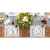 imageDII PVC Tabletop Collection Woven IndoorOutdoor Round Placemat Set 1375quot Nautical Blue 6 PieceWhite