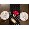 imageDII Polka Dot Kitchen Collection Placemats 13x19 Metallic WhiteSilver Reversible 4 PieceBlack Base White Dots