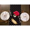 imageDII Polka Dot Kitchen Collection Placemats 13x19 Metallic WhiteSilver Reversible 4 PieceBlack Base White Dots