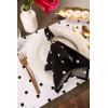 imageDII Polka Dot Kitchen Collection Placemats 13x19 Metallic WhiteSilver Reversible 4 PieceBlackWhite