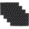 imageDII Polka Dot Kitchen Collection Placemats 13x19 Metallic WhiteSilver Reversible 4 PieceBlackWhite Reversible