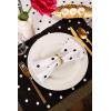 imageDII Polka Dot Kitchen Collection Placemats 13x19 Metallic WhiteSilver Reversible 4 PieceBlackWhite Reversible