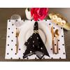 imageDII Polka Dot Kitchen Collection Placemats 13x19 Metallic WhiteSilver Reversible 4 PieceBlackWhite Reversible