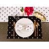 imageDII Polka Dot Kitchen Collection Placemats 13x19 Metallic WhiteSilver Reversible 4 PieceBlackWhite Reversible