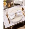 imageDII Polka Dot Kitchen Collection Placemats 13x19 Metallic WhiteSilver Reversible 4 PieceMetallic Gold Dots