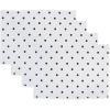 imageDII Polka Dot Kitchen Collection Placemats 13x19 Metallic WhiteSilver Reversible 4 PieceNavy Base White Dots