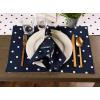 imageDII Polka Dot Kitchen Collection Placemats 13x19 Metallic WhiteSilver Reversible 4 PieceNavy Base White Dots