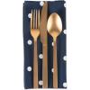 imageDII Polka Dot Kitchen Collection Placemats 13x19 Metallic WhiteSilver Reversible 4 PieceNavyWhite