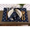 imageDII Polka Dot Kitchen Collection Placemats 13x19 Metallic WhiteSilver Reversible 4 PieceNavyWhite