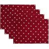 imageDII Polka Dot Kitchen Collection Placemats 13x19 Metallic WhiteSilver Reversible 4 PieceRed Base White Dots