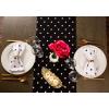 imageDII Polka Dot Kitchen Collection Placemats 13x19 Metallic WhiteSilver Reversible 4 PieceWhiteBlack