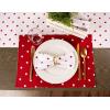 imageDII Polka Dot Kitchen Collection Placemats 13x19 Metallic WhiteSilver Reversible 4 PieceWhiteRed