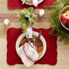 imageDII Quilted Farmhouse Collection Tabletop Placemat Set Gray 6 PieceCranberry