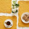 imageDII Quilted Farmhouse Collection Tabletop Placemat Set Gray 6 PieceHoney Gold