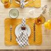 imageDII Quilted Farmhouse Collection Tabletop Placemat Set Gray 6 PieceHoney Gold