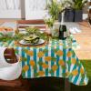 imageDII Spanish Tile Print Collection Vinyl MultiUse Flannel Backed Tablecloth Rectangle 60x84 Spanish TilePineapple